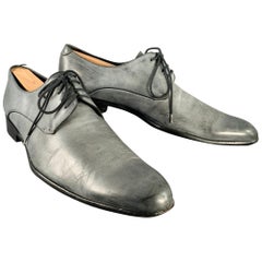 DOLCE & GABBANA Chaussures Derby à lacets en cuir gris taille 10,5