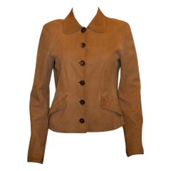 Giacca Celine in pelle scamosciata color biscotto
