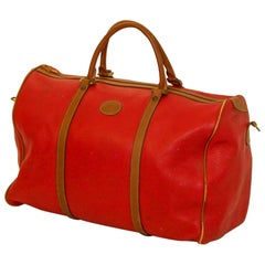 Red Caviar Vintage Leather Duffle Boston Bag