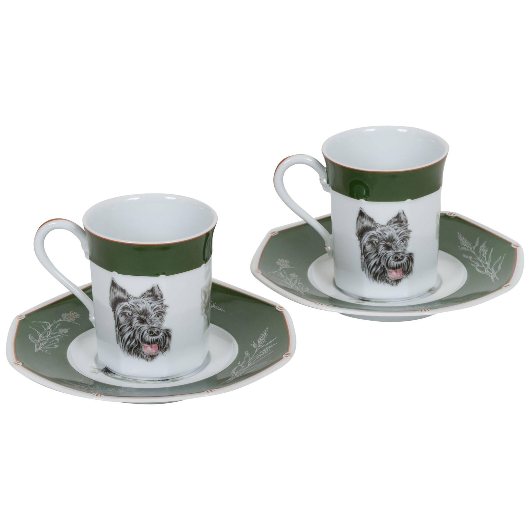 Hermès Scottish Terrier Teacups, S/2