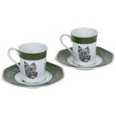 Hermès Scottish Terrier Teetassen:: S/2
