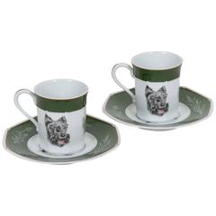 Hermès Scottish Terrier Teacups, S/2 12