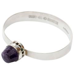 Scandinavain Modern, Pege - Alton Sterling Silver bracelet with purple stone. 9