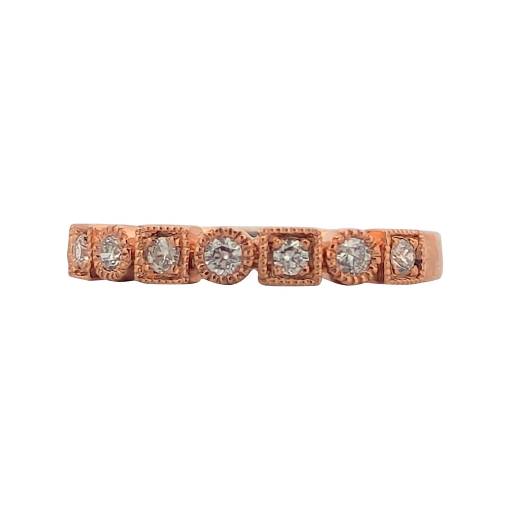 Lucinda  10K Rose Gold Diamond Band  .25 CTW Natural Diamonds  Size 6.75 For Sale