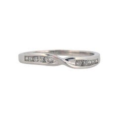 Sabine  Fascia con diamante incastonato in oro bianco 10K  .18 CTW Diamanti naturali