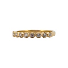 Eloise  Anello con diamante in oro giallo 10k, misura 7 - fascia vintage a grana fine