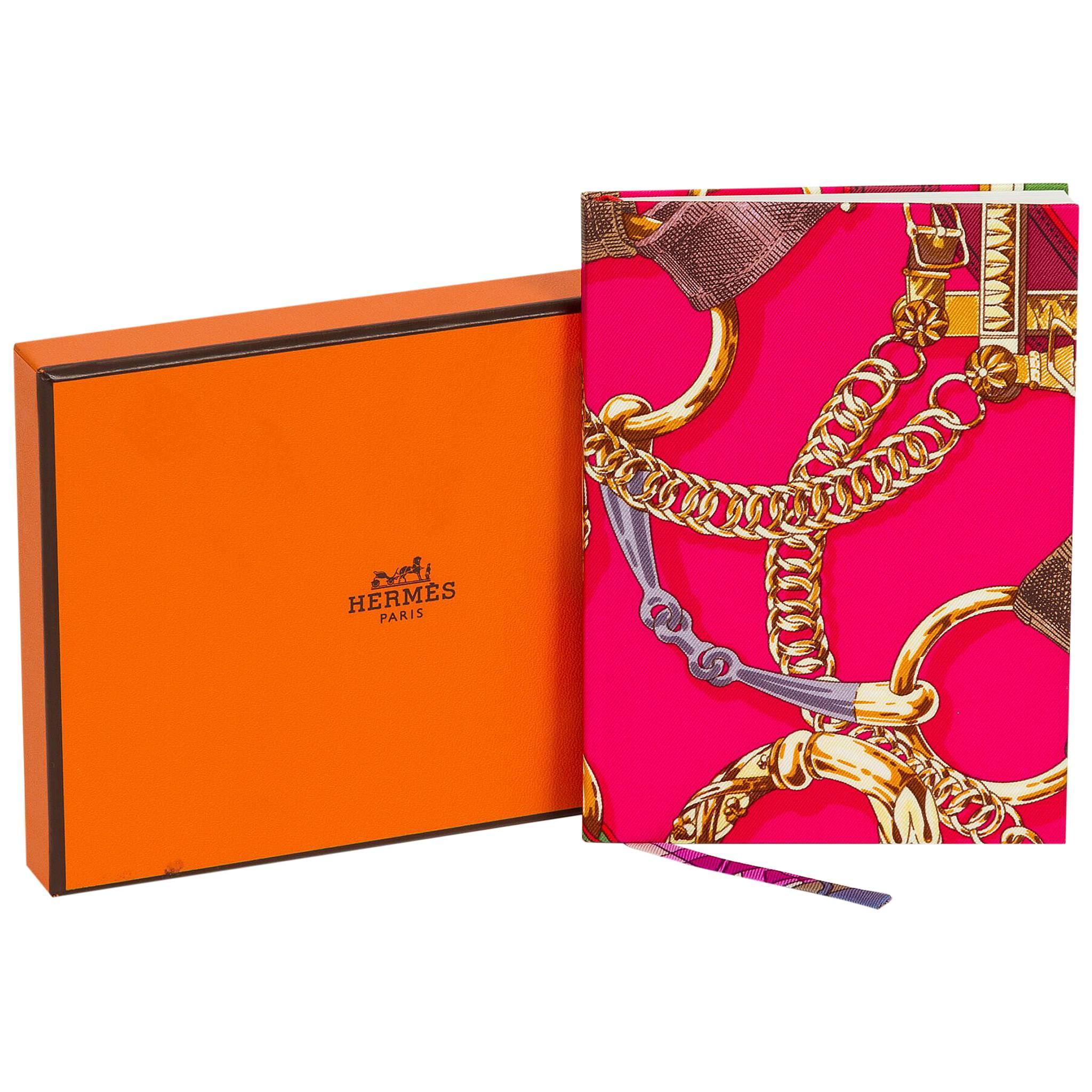Hermès Pink Chain Silk Notebook