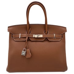Hermes Gold Birkin 35 Bag