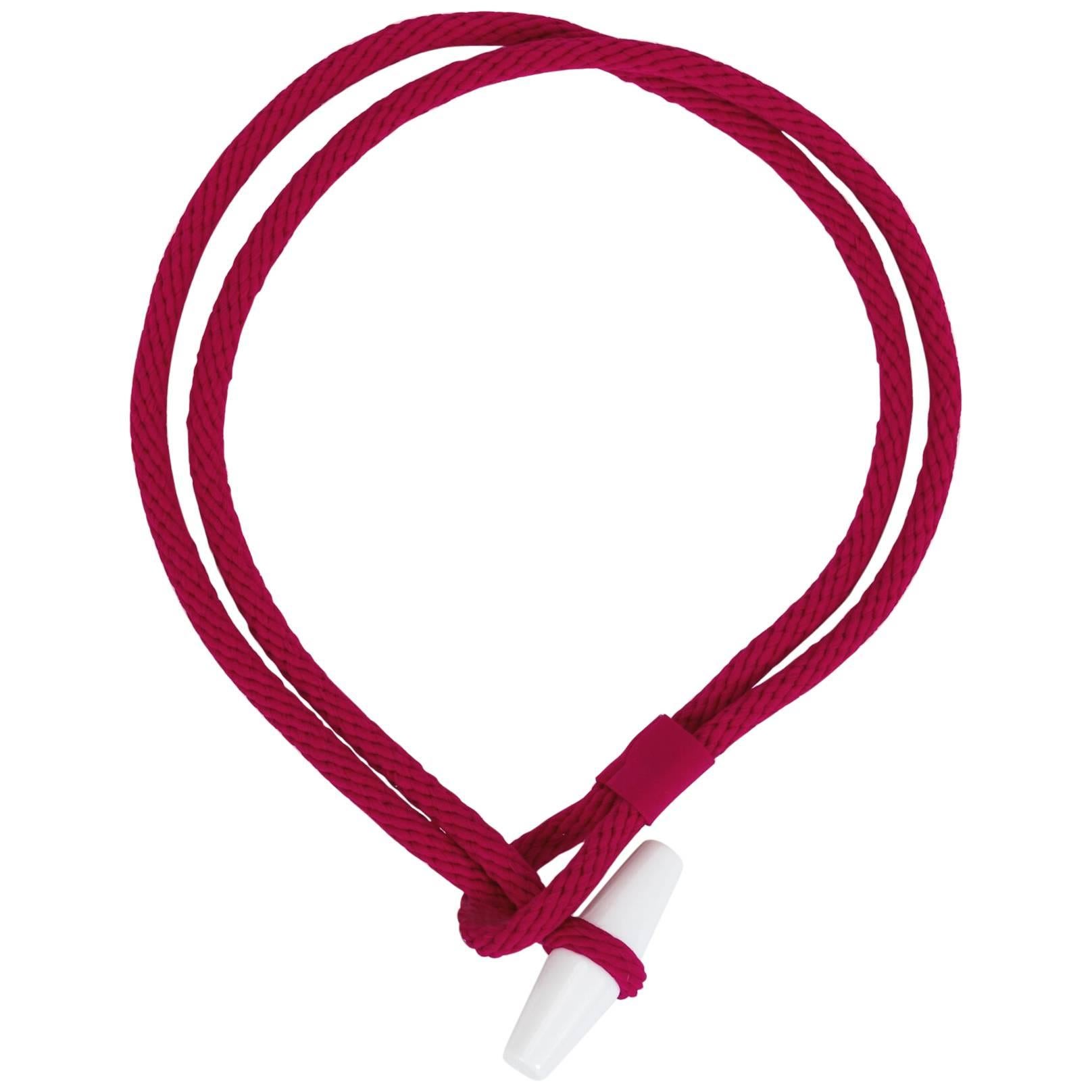 Hermès Rouge Pourpre Tricot Belt