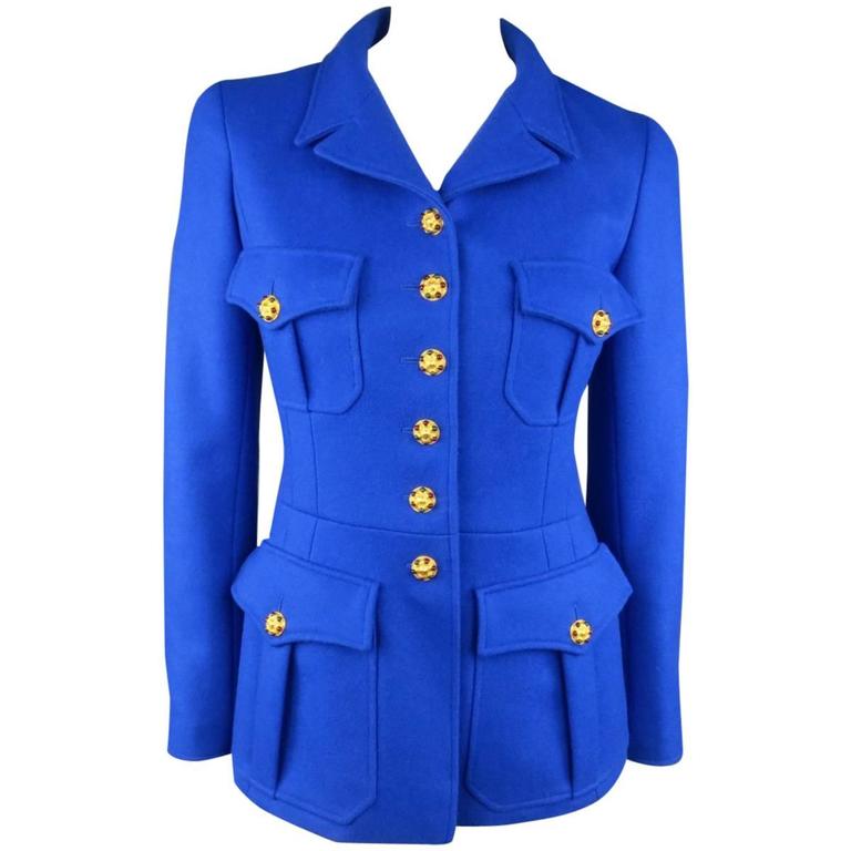 Jacket Chanel Blue size 44 FR in Synthetic - 31972951