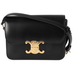 Celine Triomphe Teen in vitello nero lucido
