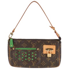Louis Vuitton Green Monogram Perforated Pochette Accessoires