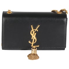 Saint Laurent Nero Grain De Poudre Piccola Kate Tassel
