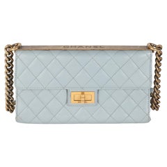 Chanel Blue Quilted Goatskin Reissue Chain Flap