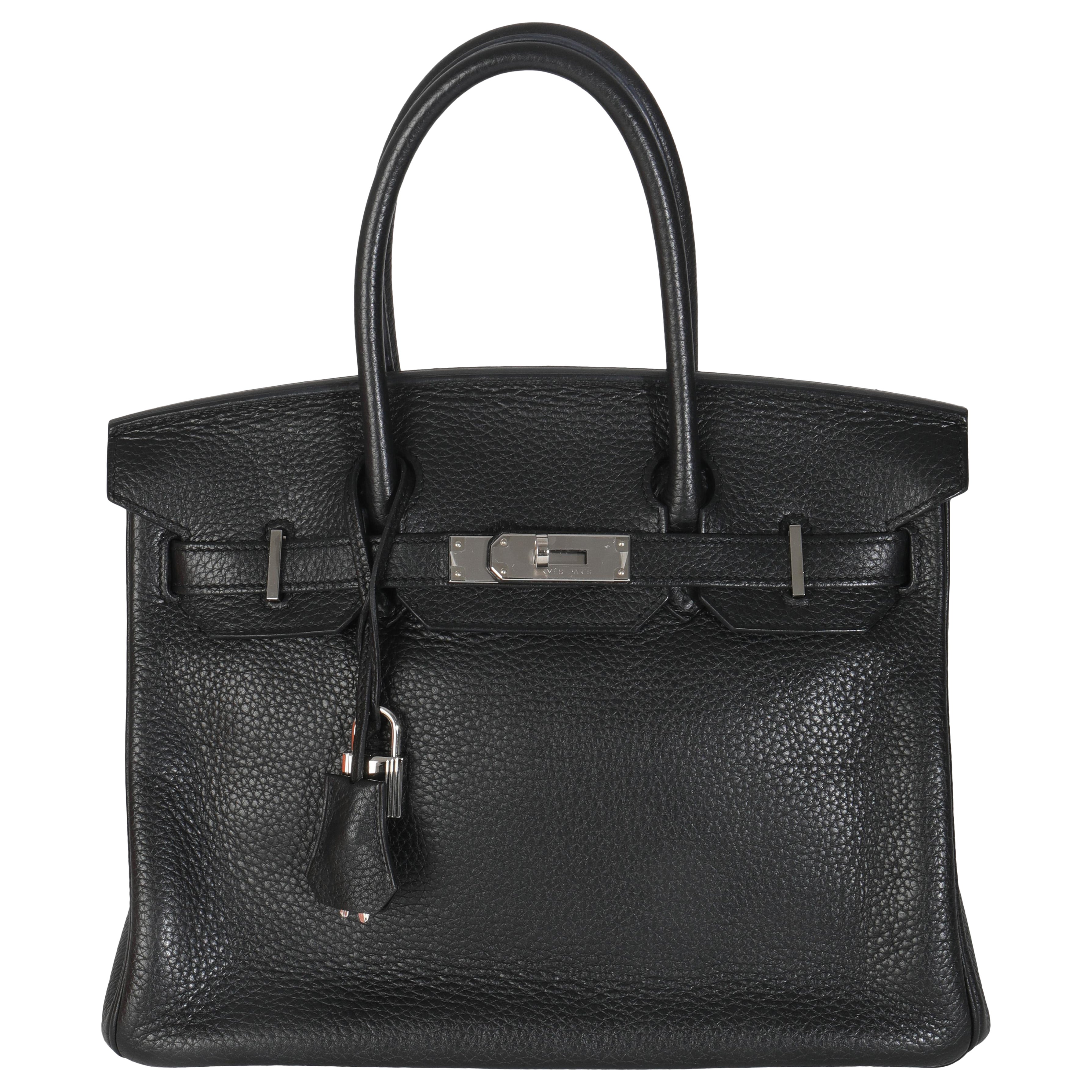 Hermès Black Clemence Birkin 30 PHW For Sale