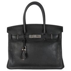 Hermès Black Clemence Birkin 30 PHW