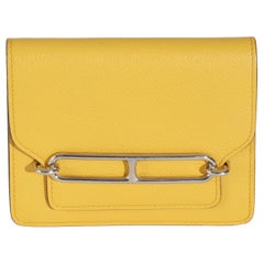 Hermès Jaune Ambre Evercolor Roulis Cartera Compacta PHW
