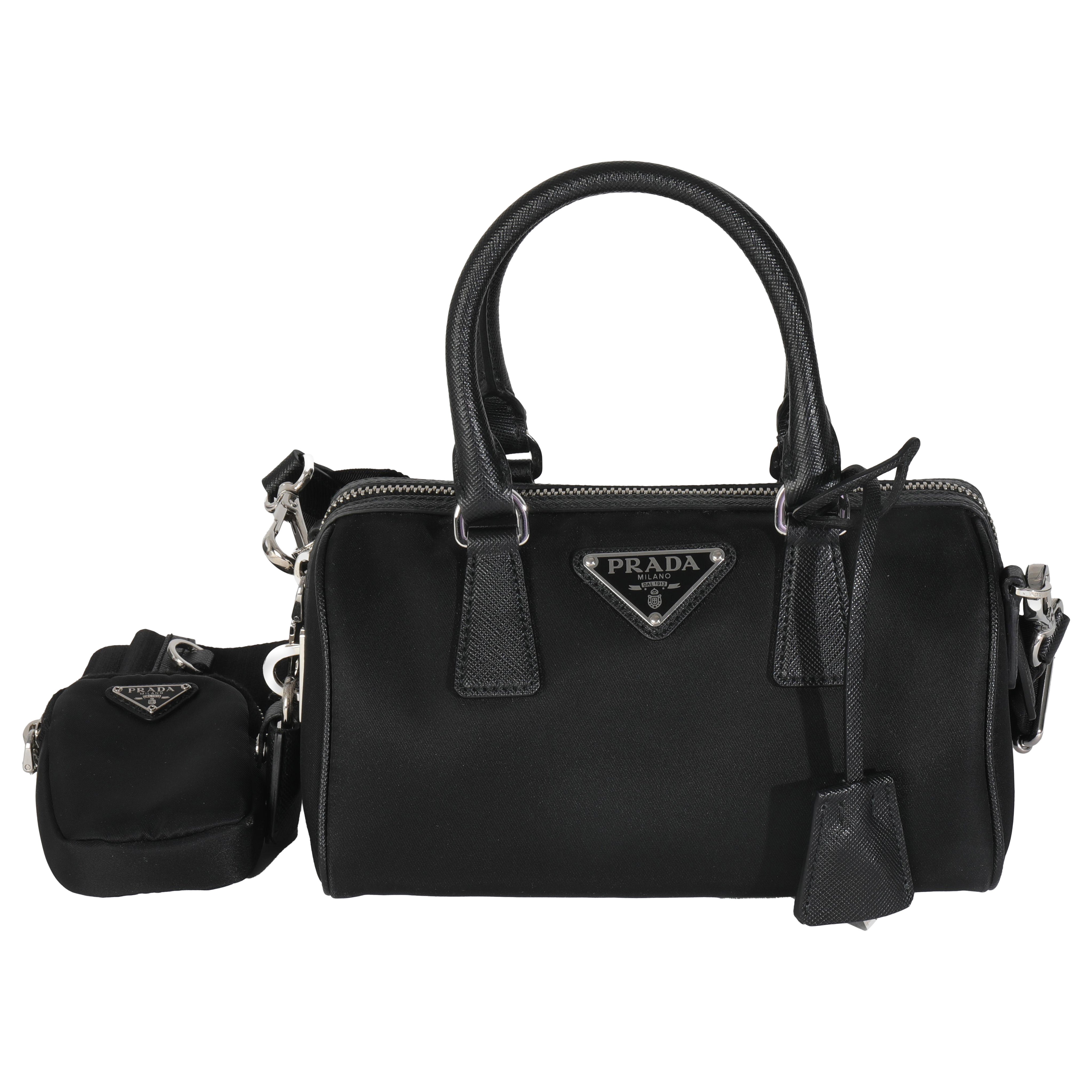 Prada Black Re-Nylon Re-Edition 2005 Top Handle Crossbody Bag For Sale