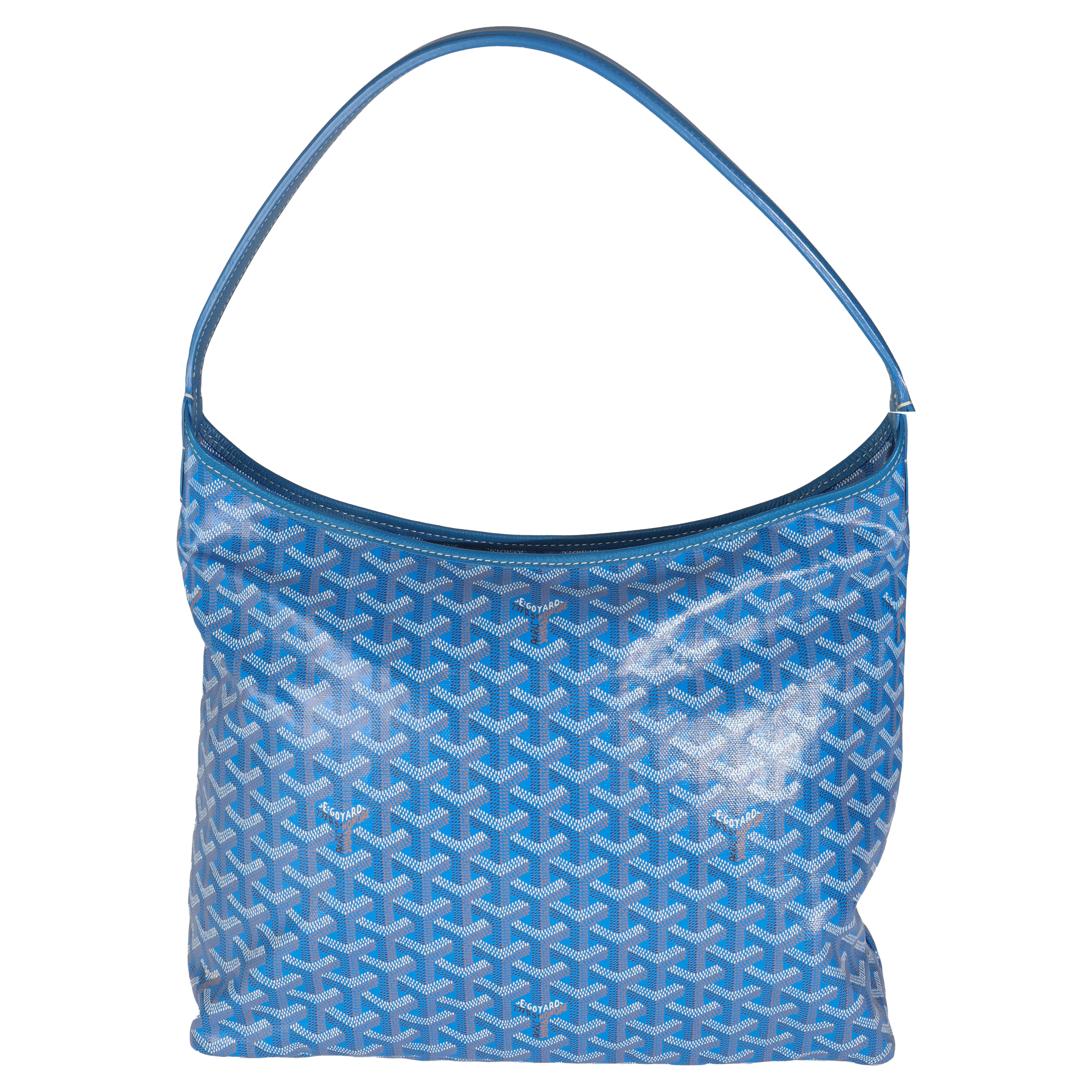 Goyard Blue Goyardine Canvas Boheme Hobo For Sale