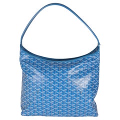 Goyard Bleu Goyardine Canvas Boheme Hobo