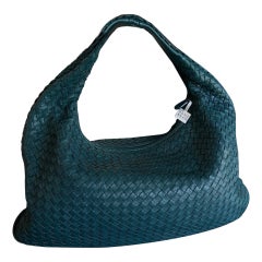 Bottega Veneta Hobo Bag Lambskin leather Teal Green 48cm