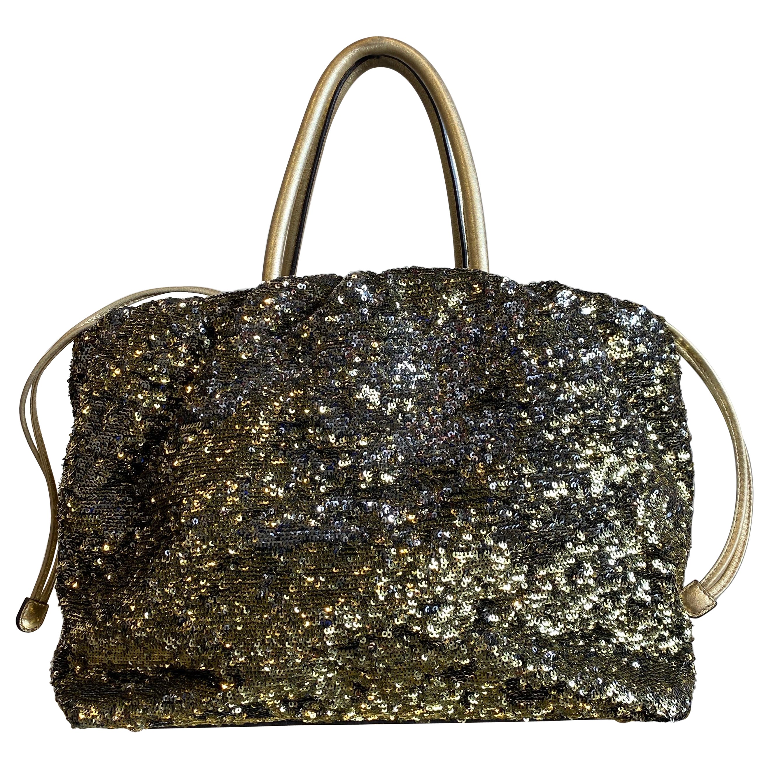 Dolce and Gabbana gold and silver sequins bag For Sale