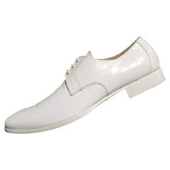 Dolce & Gabbana D&G White Crocodile Print Leather Shoes for Men 44 - 11