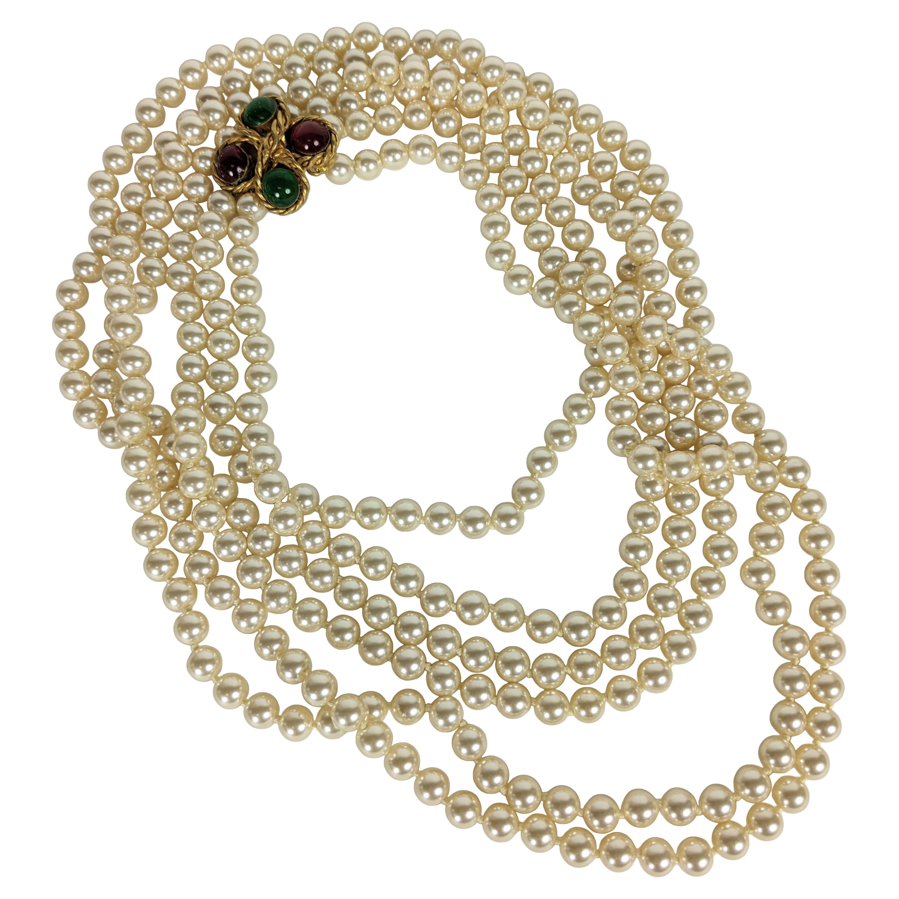 Chanel Double Strand Pearl Necklace, Maison Gripoix