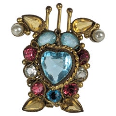 Original by Robert Multi Color Crystal Heart Brooch