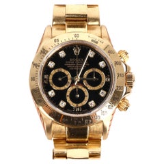 Rolex Daytona 18k Gold With Black Face & Diamond Dot Dial