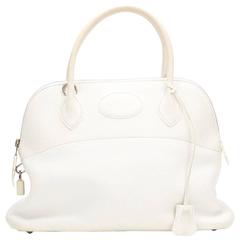 2006 Hermes White Togo Leather Bolide 31cm