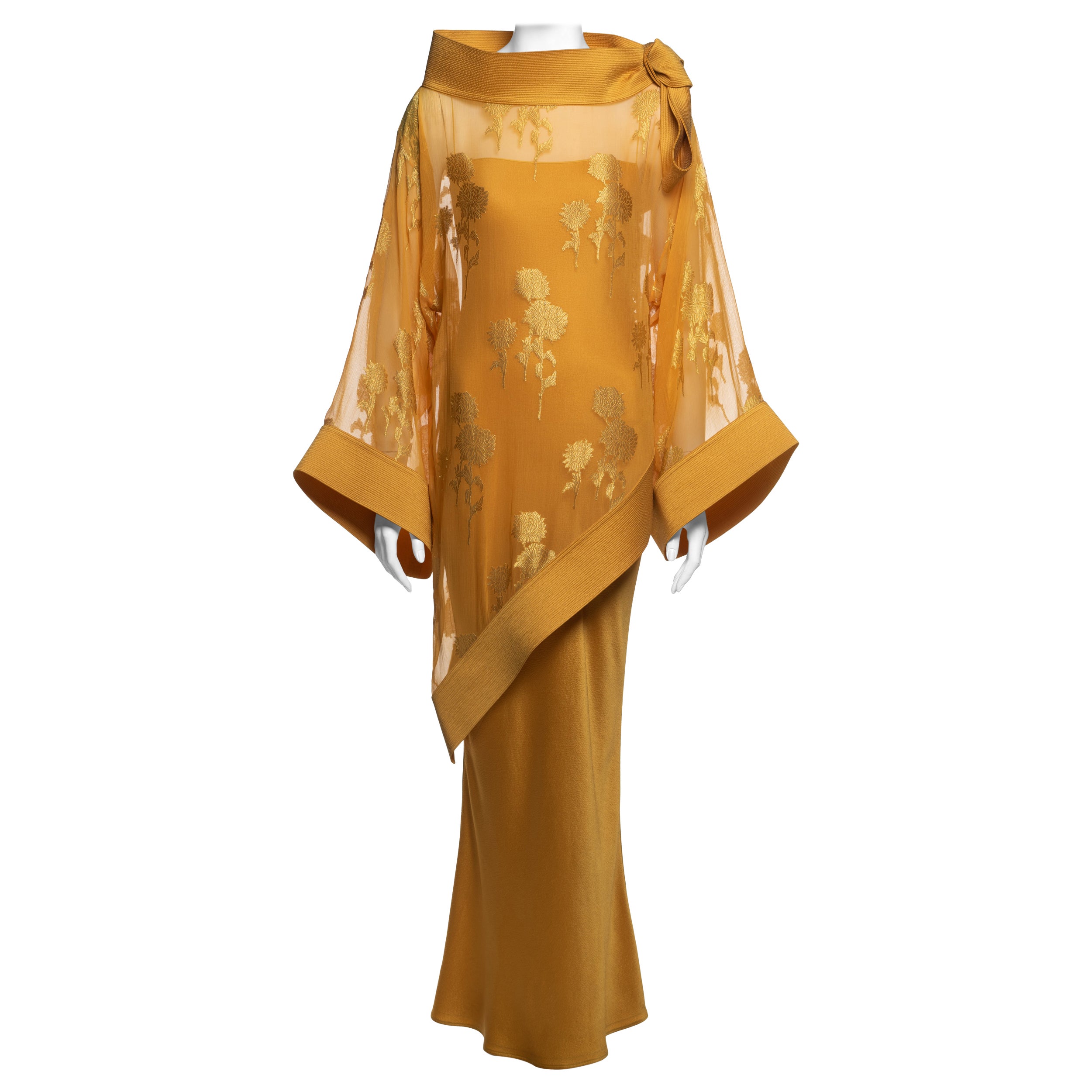 Christian Dior by John Galliano Saffron Silk Tunic and Slip Ensemble, FW 1999 For Sale