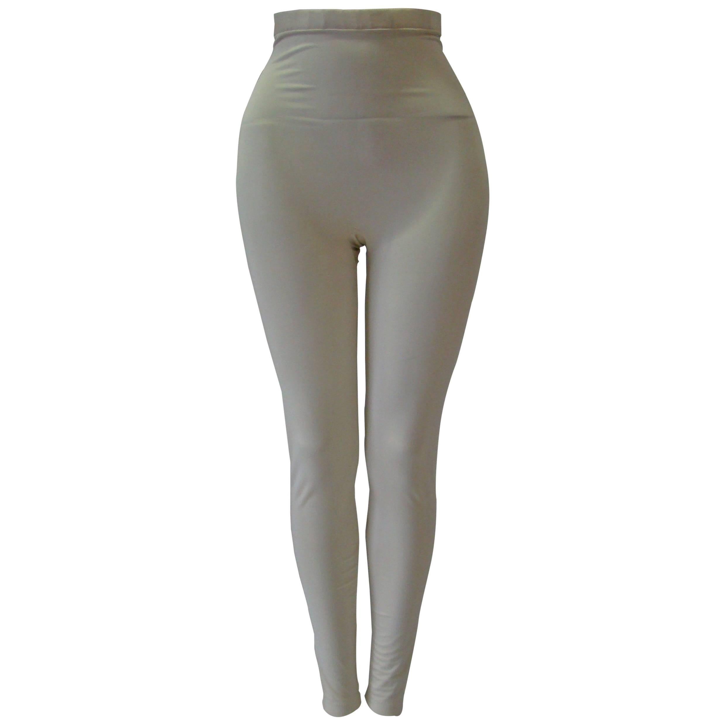 Gianni Versace Couture Creme Stretch Leggings For Sale
