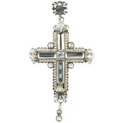 Rare Gianni Versace 1990's rope cross choker silver tone 6