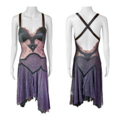 Versace F/W 2003 Runway Bustier Bra Sheer Lace Open Back Dress