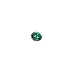 CHANEL 07A Vintage green resin gold CC logo round dome pin brooch