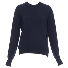 OLD CELINE Phoebe Philo navy Wollmischung Knopfseite Pullover XS