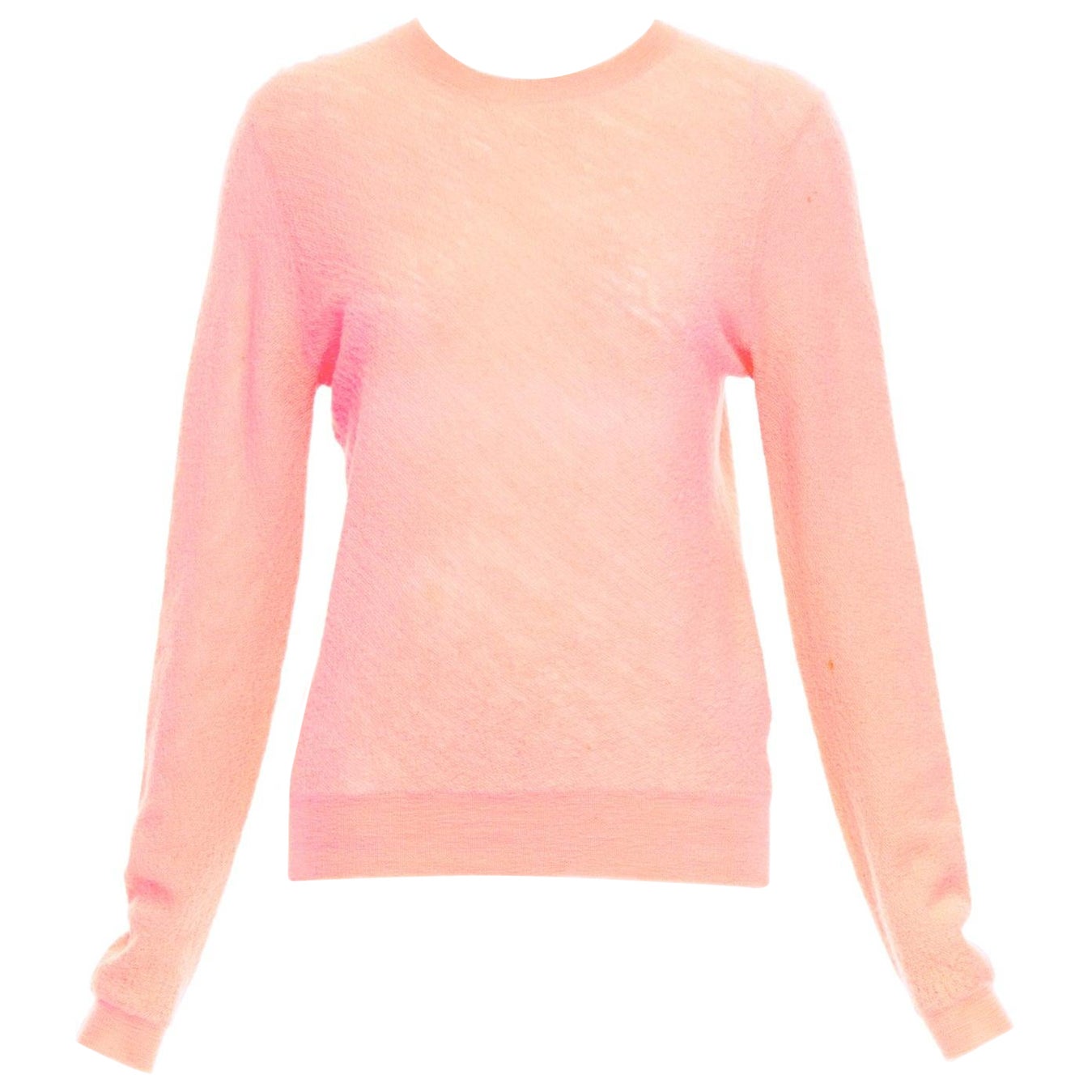 OLD CELINE Phoebe Philo neon coral pink wool knitted sweater S For Sale