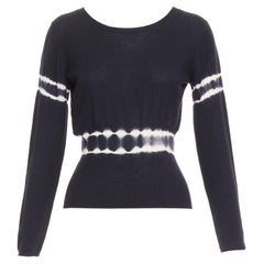 MIU MIU 2013 schwarz Kaschmir Seide tie dye cinched Taille Pullover Pullover IT40 S
