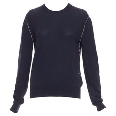 OLD CELINE Phoebe Philo navy mehrfarbige Garne Anagramm Logo Pullover