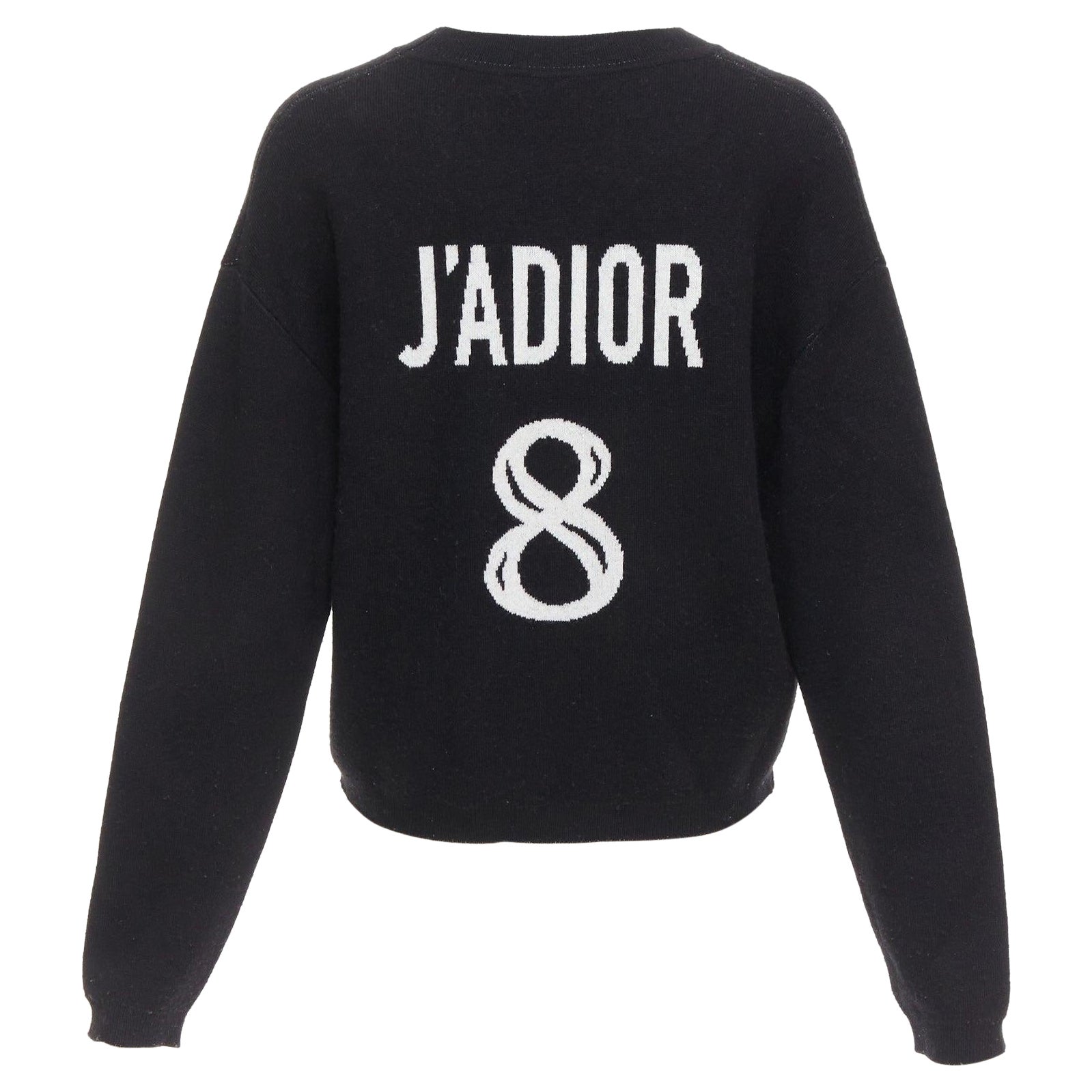 CHRISTIAN DIOR JADIOR 8 black cashmere blend pullover sweater FR36 S For Sale