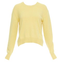 OLD CELINE Phoebe Philo yellow cashmere anagram logo sweater S