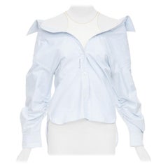 Alexander Wang T blu a righe Falling illusion camicia destrutturata XS