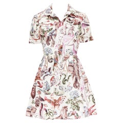 VALENTINO Roman Safari 2015  100% silk cream animal print safari dress Sz4 S