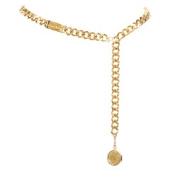 CHANEL1994 Vintage  Cinturón con cadena de monedas chapado en oro CC ID 31 Rue Cambon