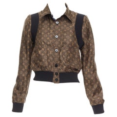 LOUIS VUITTON 2021 Reversible LV monogram cropped bomber jacket FR36 S