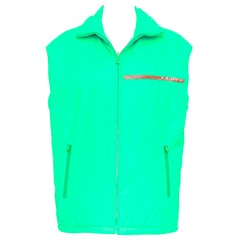 PRADA 2018 Linea Rossa Primaloft neon green nylon red logo puffer vest S