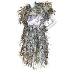 Oscar de la Renta Feather Embellished Vintage Evening Dress and Jacket 5