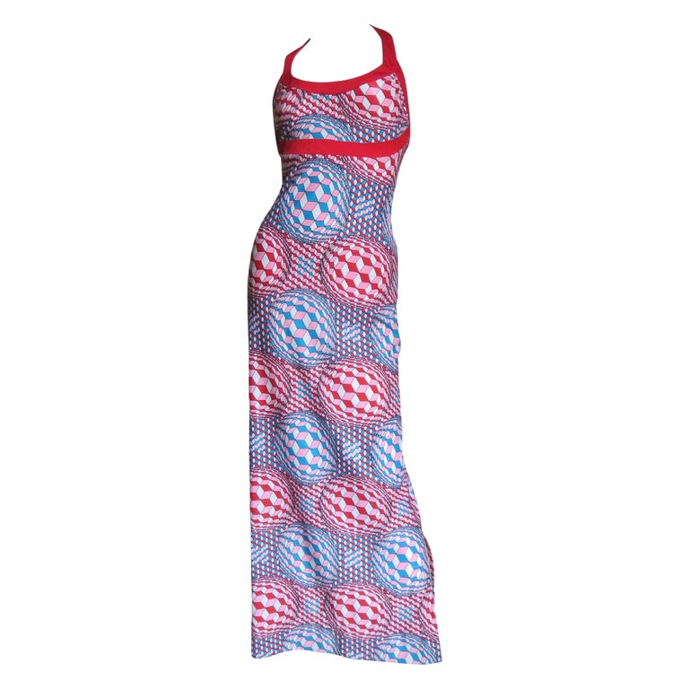 Robert Morton Halter Maxi Dress and Jacket 1970s For Sale at 1stDibs