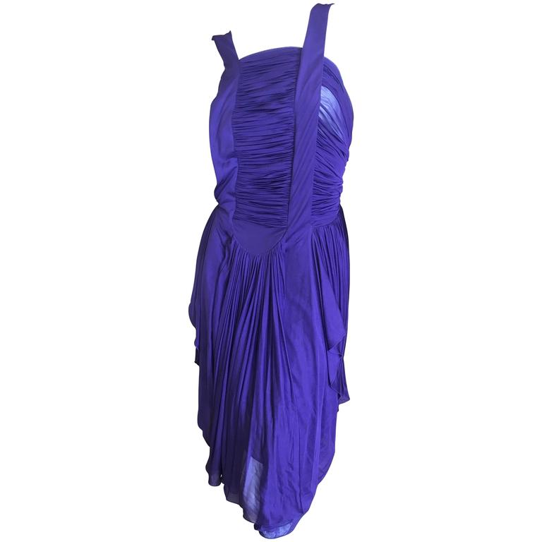 Yves Saint Laurent by Tom Ford 2003 Purple Ruched Dress For Sale at 1stDibs
